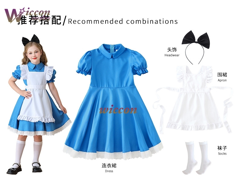Party Games Alice In Wonderland - Kids Lolita Maid Cosplay Kinderen Meisjes