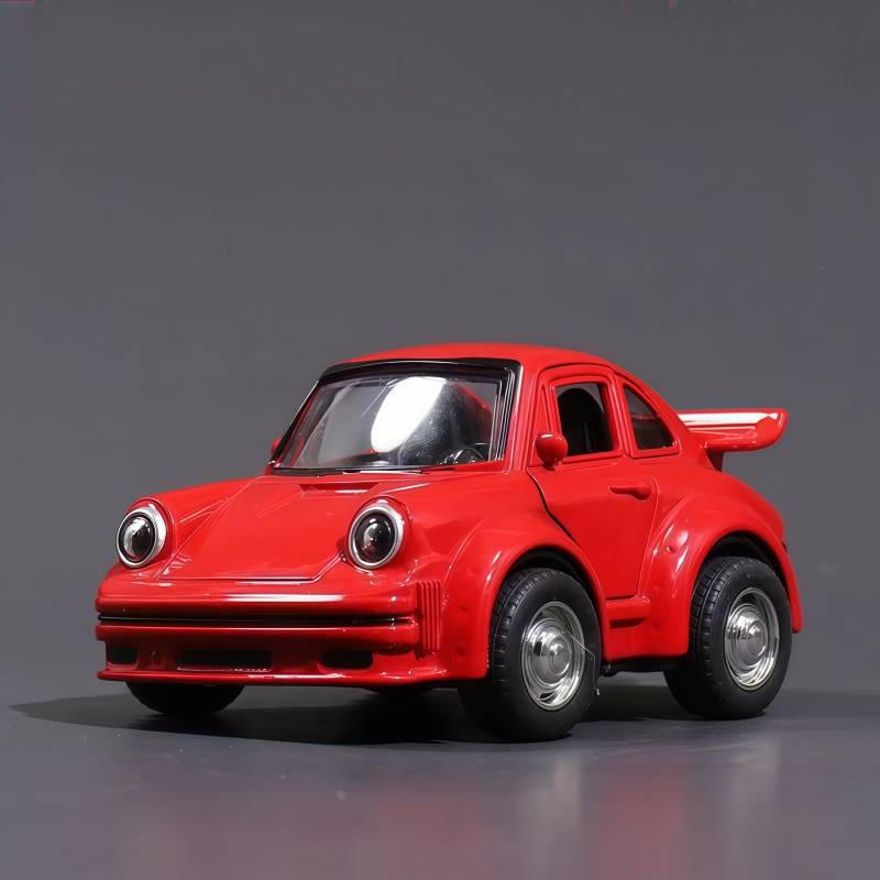 Party Games Young Adults - Retro cartoon staartvin-legering speelgoedauto, terugtrek-legering automodel,