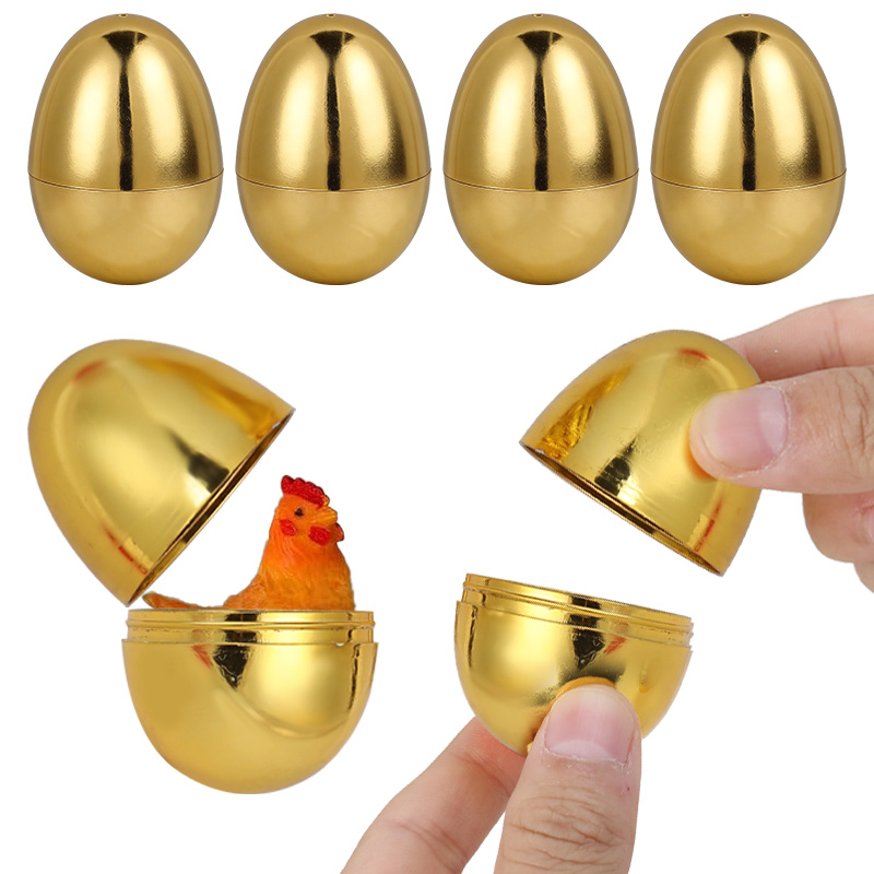 Party Games Egg - 6 stuks gouden paaseieren plastic cadeaudoos