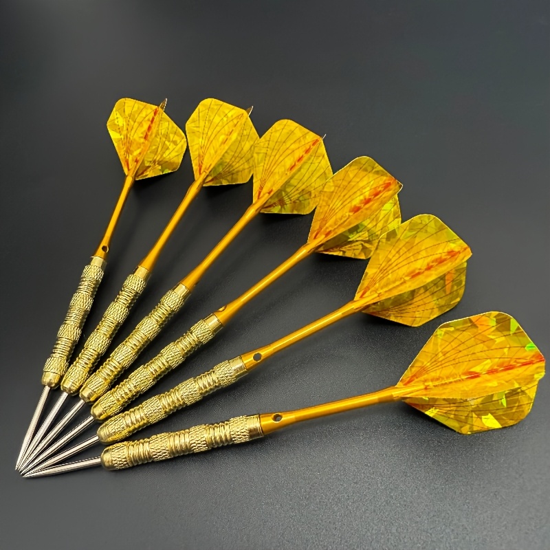 Spike Ball Game - Gouden 6-delige metalen stalen dartset, met