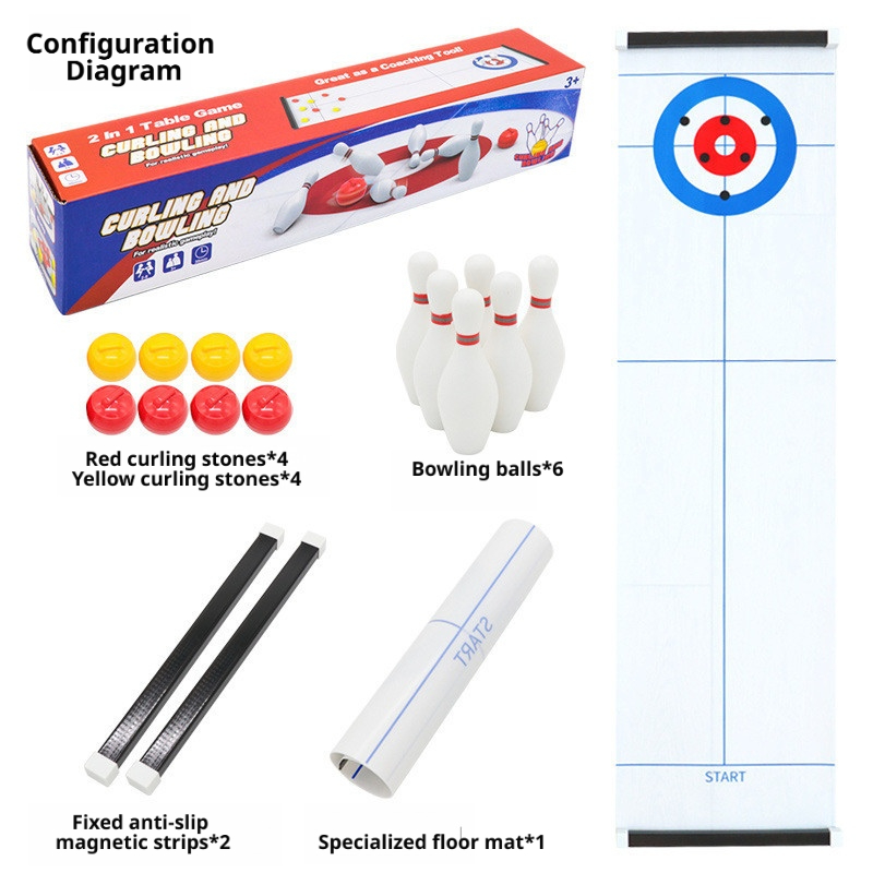 Party Games Console - Nieuw Mini Curling & Bowling Tafelspel,