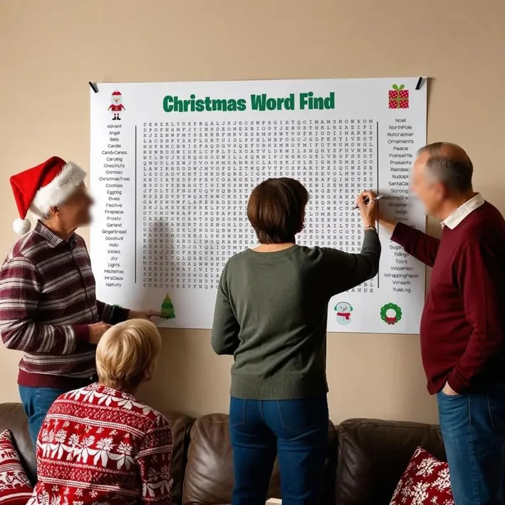 Grote kerstwoordzoekposter voo - Party Games Large Groups recensie en prijs