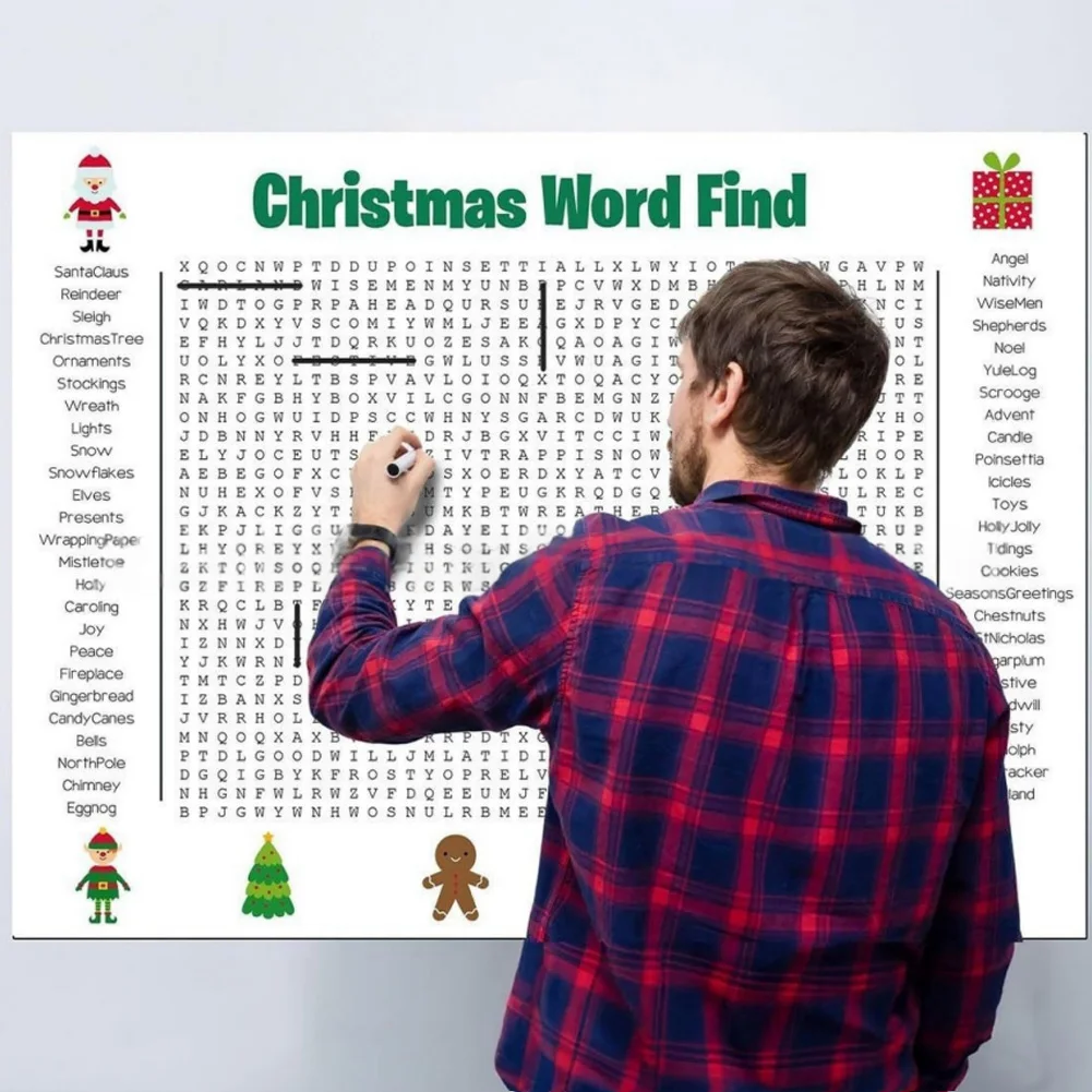 Grote kerstwoordzoekposter voo - Party Games Large Groups recensie en prijs